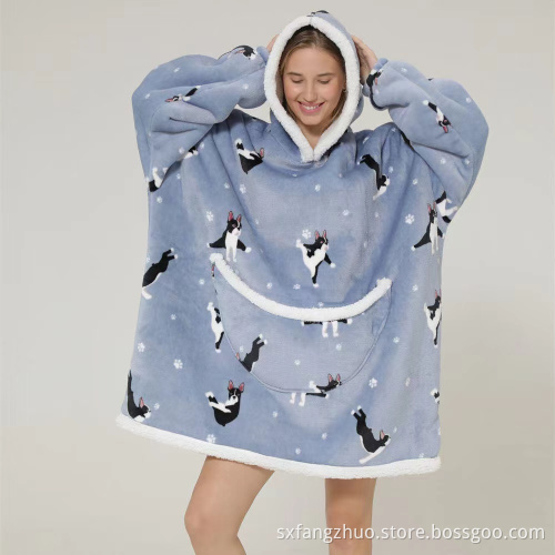 anti-piling flannel sherpa fleece oversized hoodie